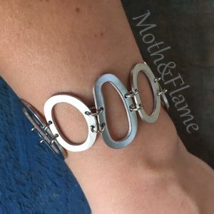 Modern Stainless Steel Circle Link Bracelet